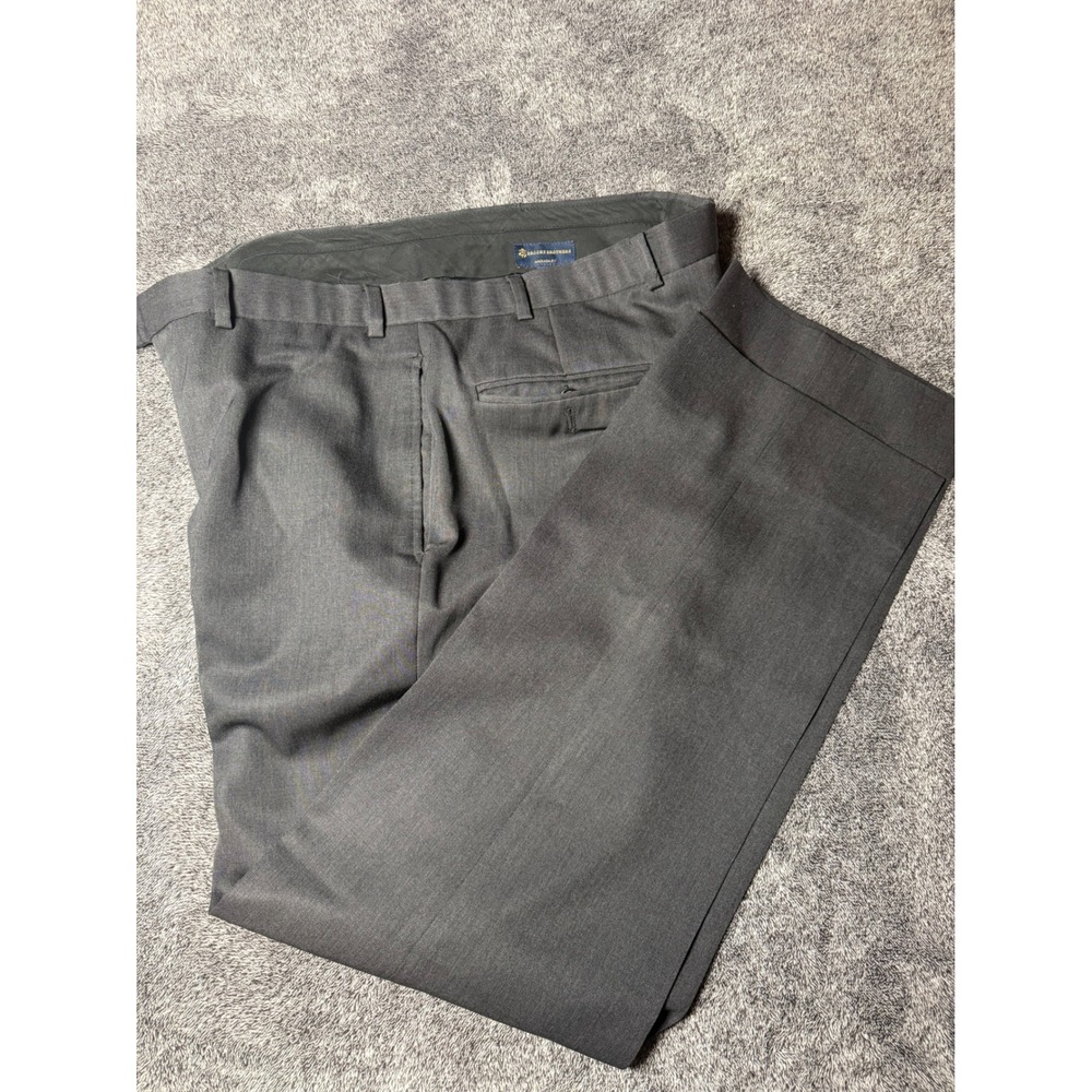 Brooks Brothers Madison Fit Wool Dress Pants Mens 37x32 Charcoal Gray Flat Front